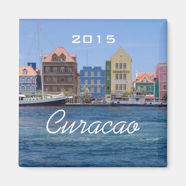 Imán Curacao Viaje a la costa Fridge Magnet Año de Camb (Frente)