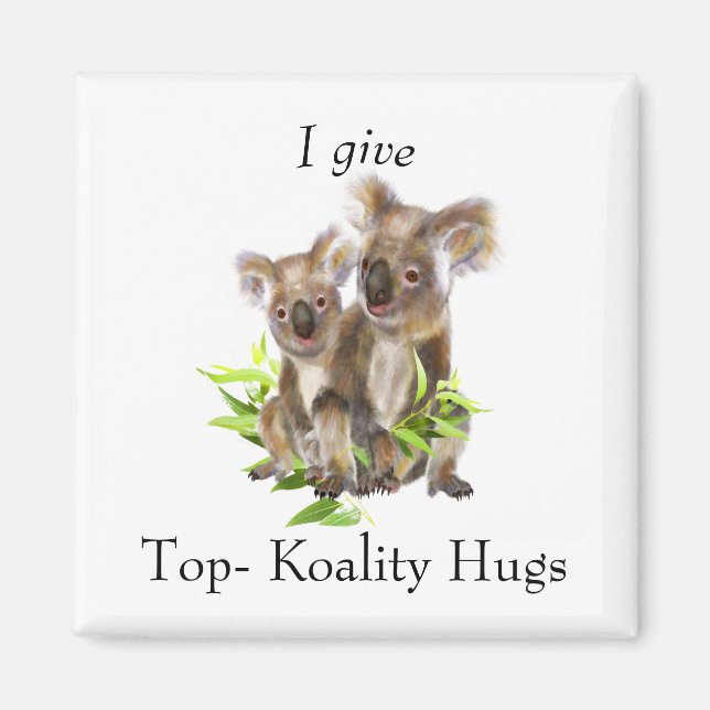 Imán Curado Koala Oso Australiano le doy a Koality Hugs (Frente)