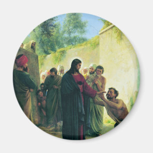 Imán Curando al ciego por Carl Bloch