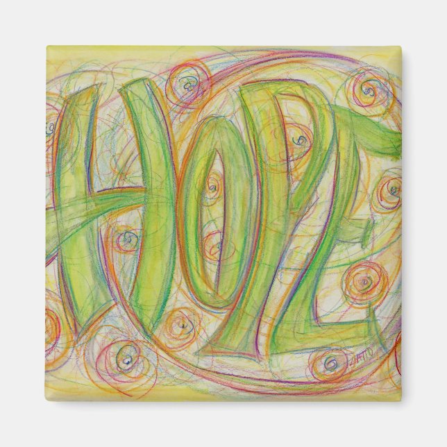 Imán Curar la esperanza Palabra Arte Personalizado Frid (Frente)