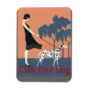 Imán Curb Your Dog, agrega texto