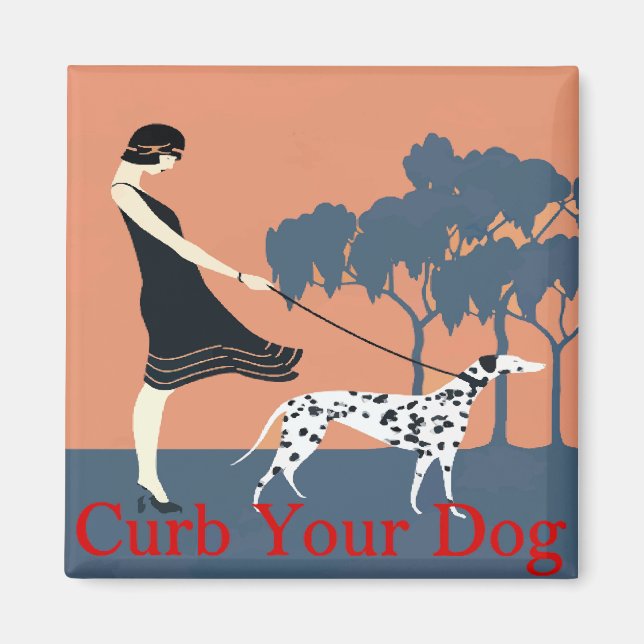 Imán Curb Your Dog, agrega texto (Frente)