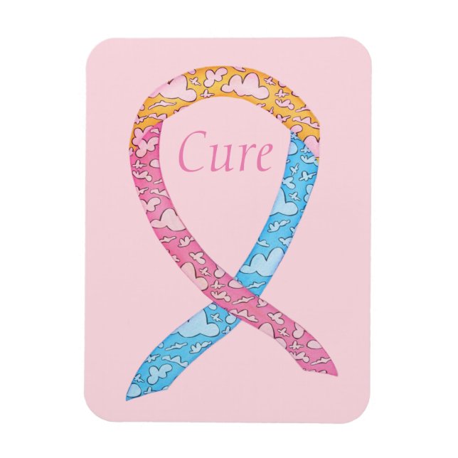 Imán Cure CDH Awareness Ribbon Art Personalizado Palabr (Vertical)