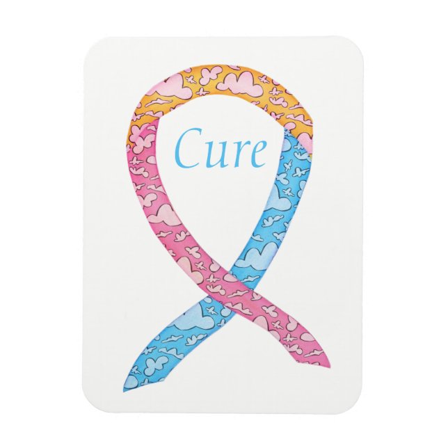 Imán Cure CDH Awareness Ribbon Art Personalizado Word M (Vertical)