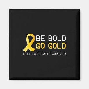 Imán Cure Children Canchood Awareness Golden Ribbon par