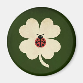 Imán Curiosa Green Lucky Ladybug Shamrock
