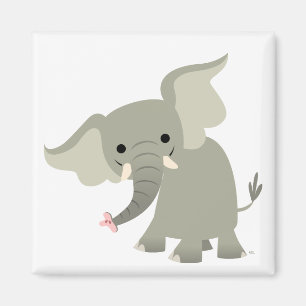 Imán curioso del elefante del dibujo animado
