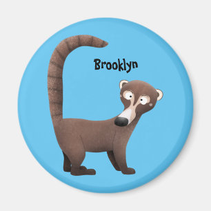 Imán Curioso ilustracion personalizado de coatimundi