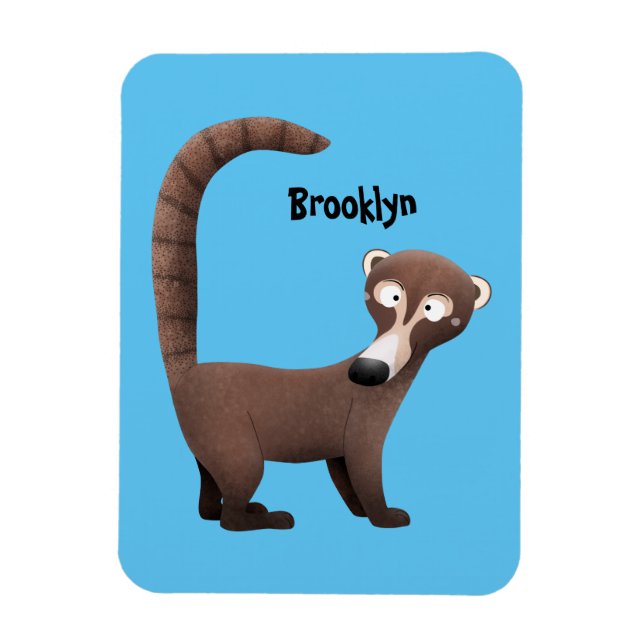 Imán Curioso ilustracion personalizado de coatimundi (Vertical)