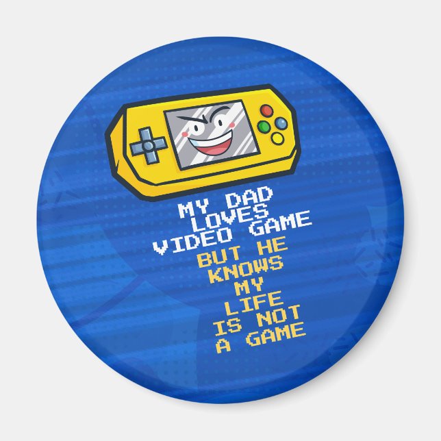 Imán Curioso juego amarillo, el saludo del Día del Padr (Frente)