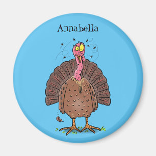 Imán Curioso pavo de corral marrón con personalizado de