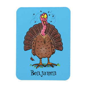 Imán Curioso pavo de corral marrón con personalizado de