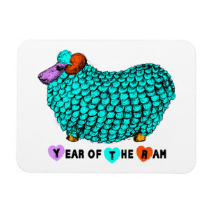 Imán Curioso Turquoise Ram Año Chino Zodiac P Magnet