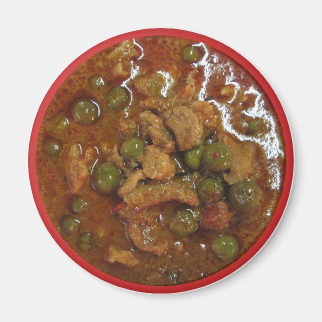 Imán Curry tailandés panang [พ ะ น ง] ... Comida callej (Frente)