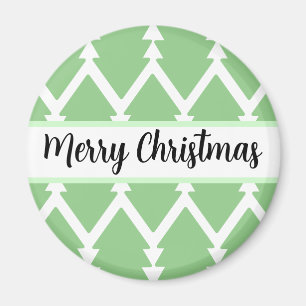 Imán Curso Merry Christmas Tree Design Light Green"