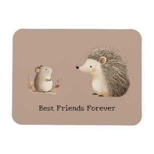 Imán Curte Brown Cream Hedgehog Mouse Mejor Amigos