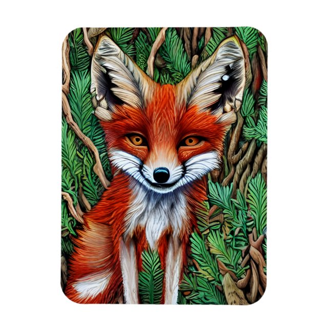 Imán Curte Little Wilderness Fox (Vertical)