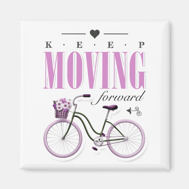 Imán Curte Motivational Keep Moving Avance con la bicic (Frente)