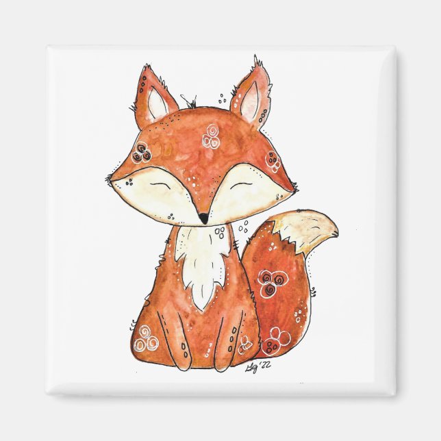 Imán Curte Whimsical Fox (Frente)