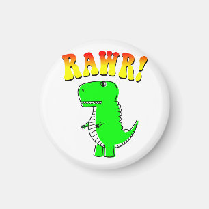 Imán Curte y enojado T-Rex RAWR Groovy Textos