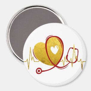 Imán Curva del Corazón con Estetoscopio Médico 1