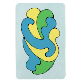 Imán Curvas de abrazo (amarillo, azul, verde)