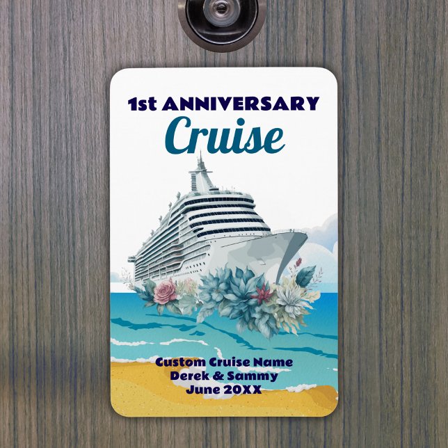 Imán Custom 1st Anniversary Cruise Cabin Door (Custom 1st Anniversary Cruise Cabin Door Magnet
)