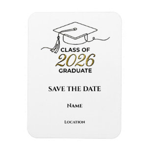 Imán Custom 2026 Graduation Save the Date Magnet