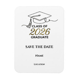 Imán Custom 2026 Graduation Save the Date Magnet