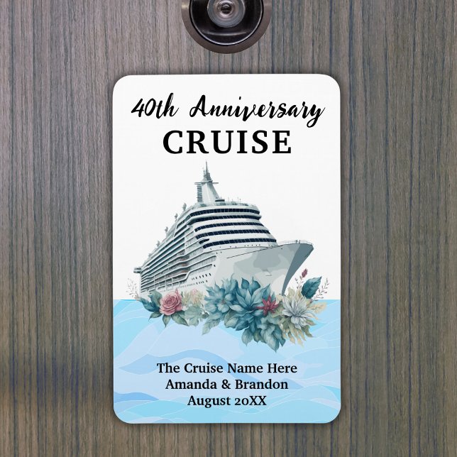 Imán Custom 40th Anniversary Cruise Cabin Door (Custom 40th Anniversary Cruise Cabin Door Magnet
)