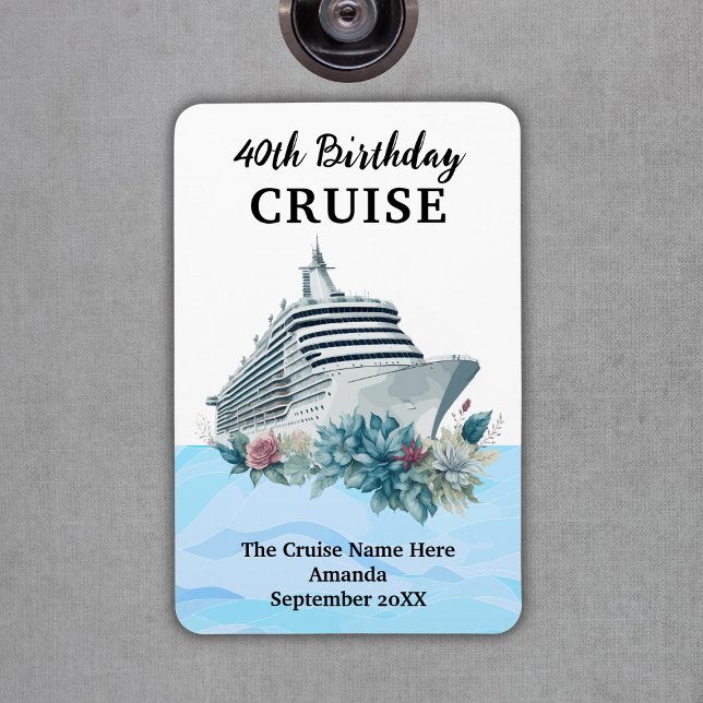 Imán Custom 40th Birthday Cruise Cabin Door (Custom 40th Birthday Cruise Cabin Door Magnet
)