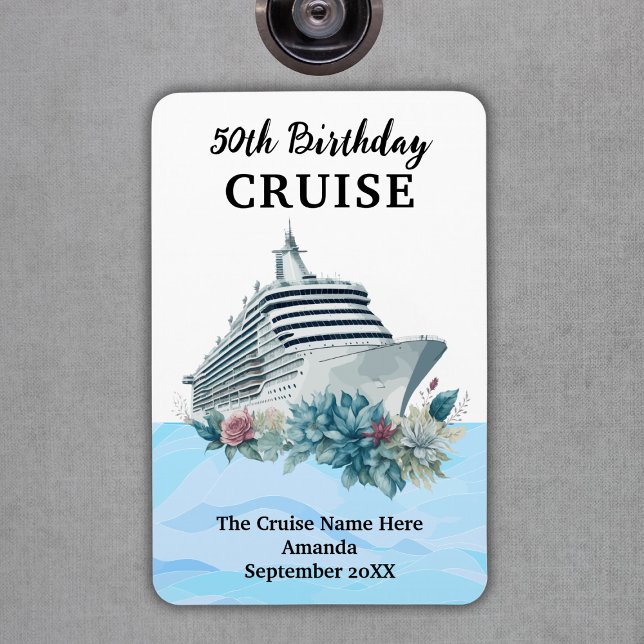 Imán Custom 50th Birthday Cruise Cabin Door (Custom 50th Birthday Cruise Cabin Door Magnet
)