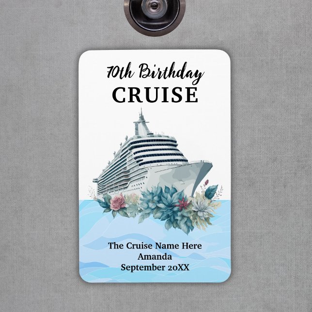 Imán Custom 70th Birthday Cruise Cabin Door (Custom 70th Birthday Cruise Cabin Door Magnet
)