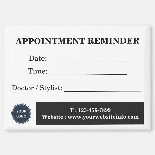 Imán Custom Appointment Reminder Magnet (Anverso)