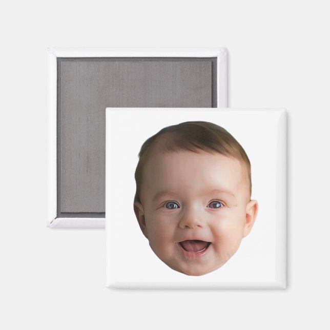 Imán Custom Baby Face, Funny custom photo (Anverso/Reverso)
