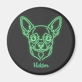 Imán Custom Chihuahua Neon Glow Personalized