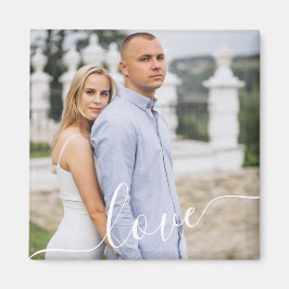 Imán Custom Couple Photo Magnet with Love