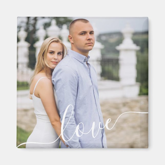 Imán Custom Couple Photo Magnet with Love (Frente)