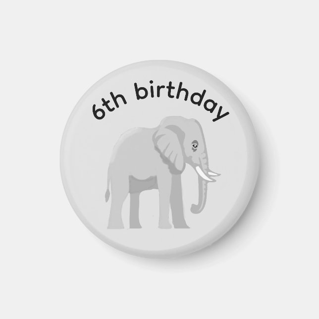 Imán Custom Elephant Happy Birthday Party Age Magnet (Frente)