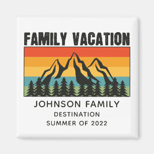 Imán Custom Family Vacation Mountains Hiking Camping