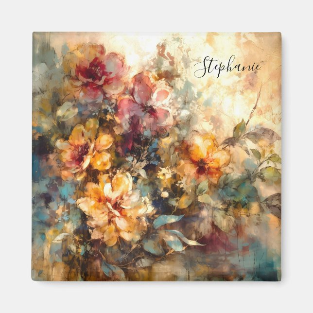 Imán Custom Floral Watercolor Magnet (Frente)