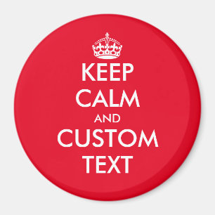 Imán Custom Keep calm and carry on large round fridge