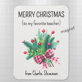 Imán Custom Magnet Favorite Teacher Merry Christmas