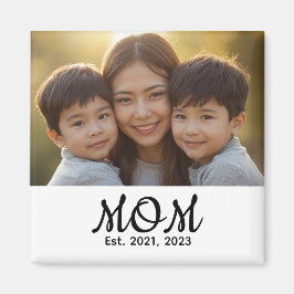 Imán Custom Mom Established Modern Script Photo