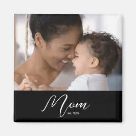 Imán Custom Mom Established Modern Script Photo