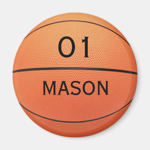 Imán Custom Name and Number Basketball Magnet
