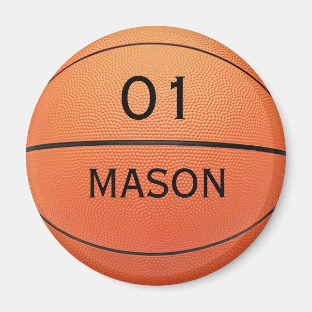 Imán Custom Name and Number Basketball Magnet (Frente)