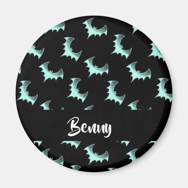 Imán Custom name blue bats (Frente)