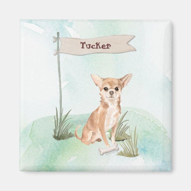 Imán Custom Name Chihuahua Pet Dog (Frente)