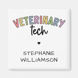 Imán Custom Name Veterinary Tech Técnico de Vet